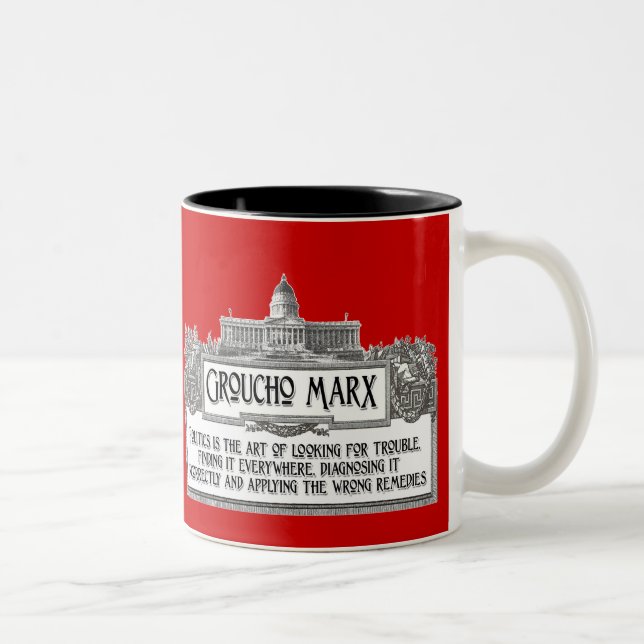 Caneca De Café Em Dois Tons Groucho Marx na política (Direita)