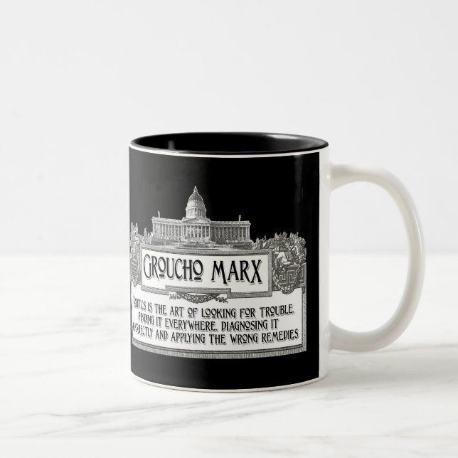 Caneca De Café Em Dois Tons Groucho Marx na política (Direita)