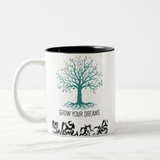 Caneca De Café Em Dois Tons Grow Your Dreams Mug – Follow Your Dreams Inspirat