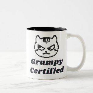 Caneca De Café Em Dois Tons "Grumpy Certified" Engraçado Design