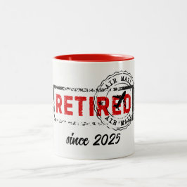 Caneca De Café Em Dois Tons Grunação do Carimbo de Posto de Viagem de Aposenta