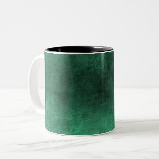 Caneca De Café Em Dois Tons Grunge Escuro - Verde (Frente Esquerda)