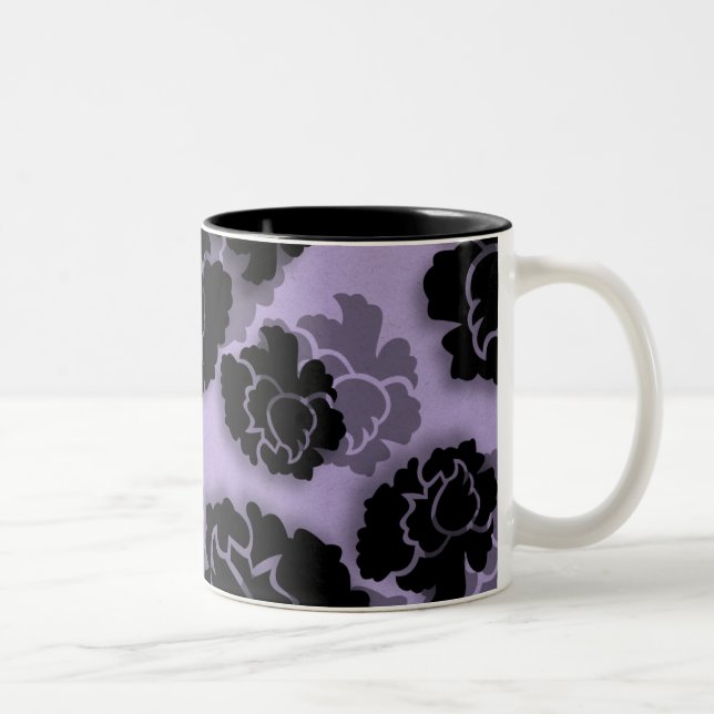 Caneca De Café Em Dois Tons Grungy Floral Decadence Mug, Lavanda (Direita)