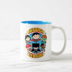 Caneca De Café Em Dois Tons Grupo da Liga da Justiça de Chibi