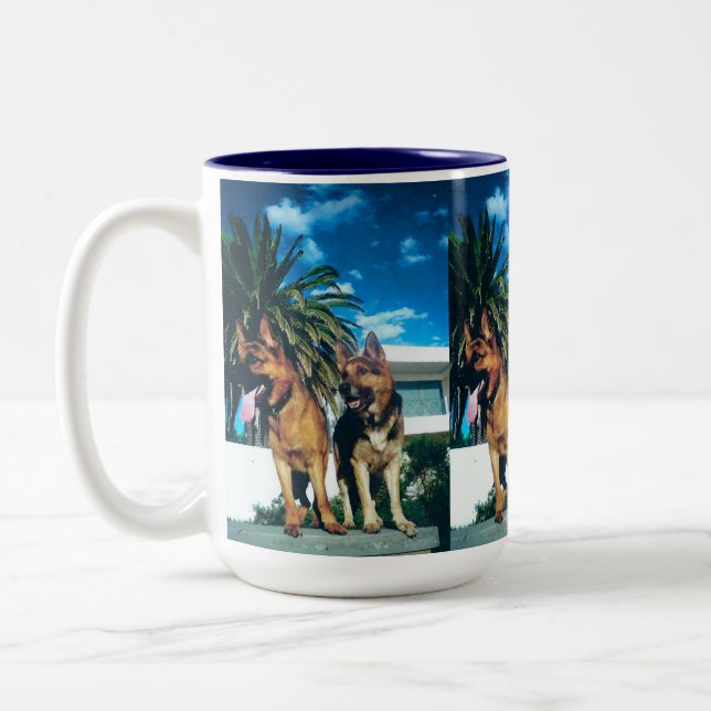 Caneca De Café Em Dois Tons grupo de german shepherd (Esquerda)