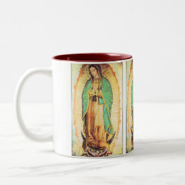 Caneca De Café Em Dois Tons guadalupe, La Vergen de Guadalupe