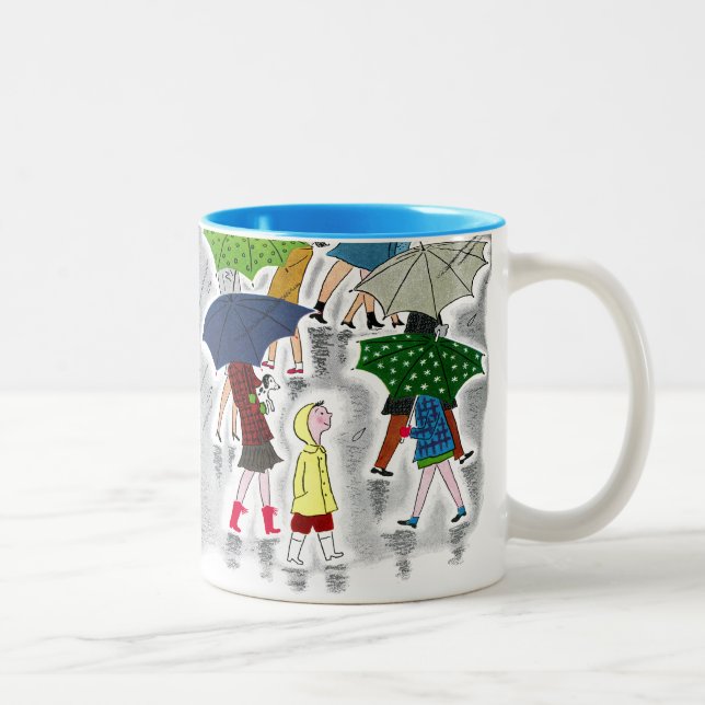 Caneca De Café Em Dois Tons Guarda-chuvas (Direita)