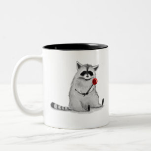 Caneca De Café Em Dois Tons Guaxinim do pirulito