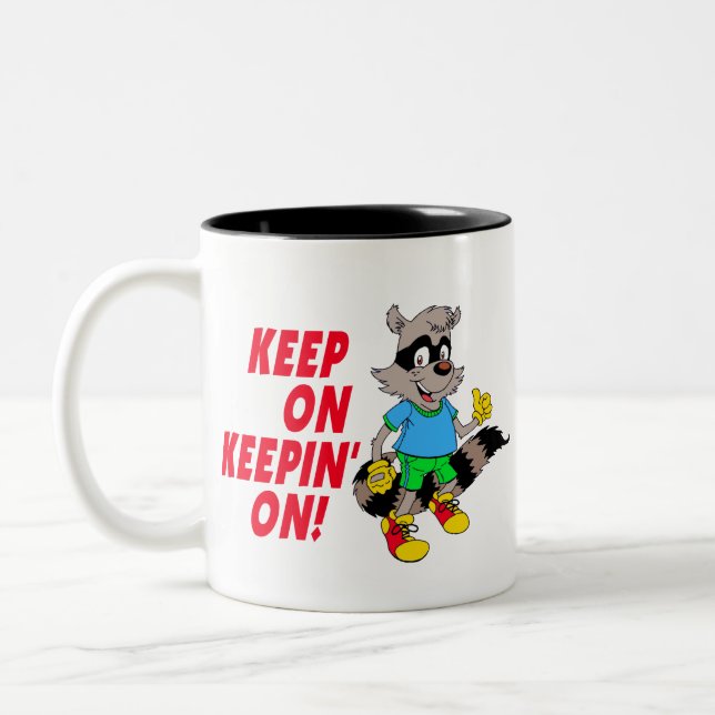 Caneca De Café Em Dois Tons Guaxinim dos desenhos animados (Esquerda)