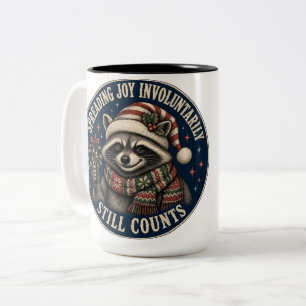 Caneca De Café Em Dois Tons Guaxinim Fofo de Férias