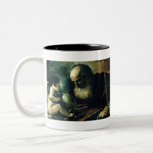 Caneca De Café Em Dois Tons Guercino - Deus, o Pai e o Anjo - 1620 - Pintura