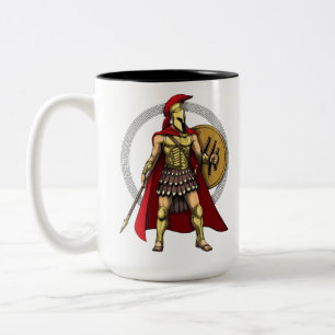 Caneca De Café Em Dois Tons Guerreiro espartano