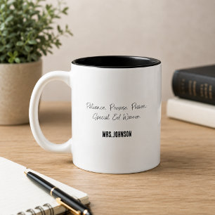 Caneca De Café Em Dois Tons Guerrerro de Educação Especial Paciência Propósito
