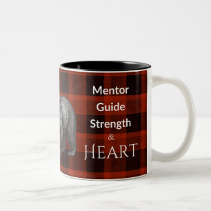 Caneca De Café Em Dois Tons Guia do Mentor Pai Força e Coração Urso xadrez ver