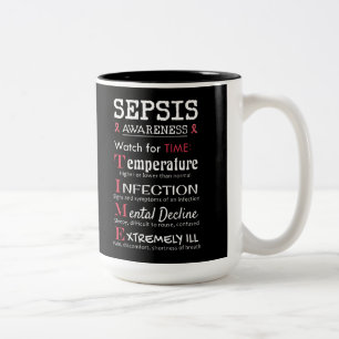 Caneca De Café Em Dois Tons Guia do Tempo do Sepsis Awarness Watch for TIME