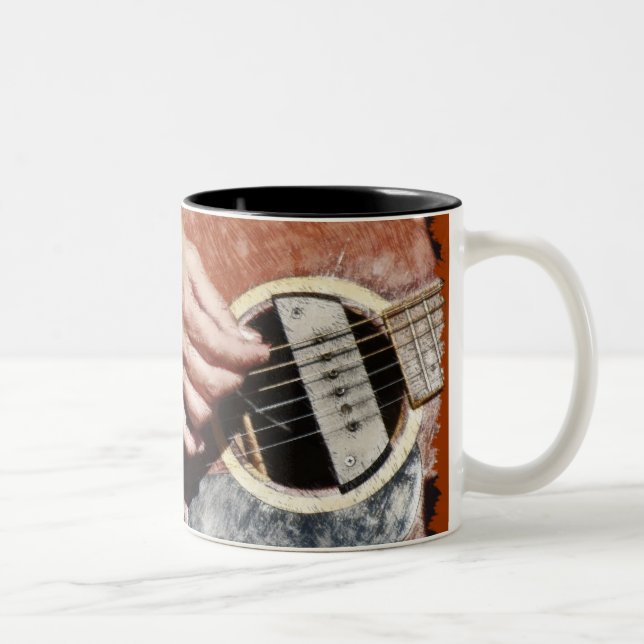 Caneca De Café Em Dois Tons GUIITAR PLAYER Music Lover Mugs (Direita)