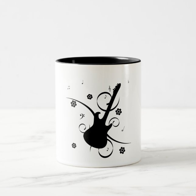 Caneca De Café Em Dois Tons Guitar Coffee Mug (Centro)