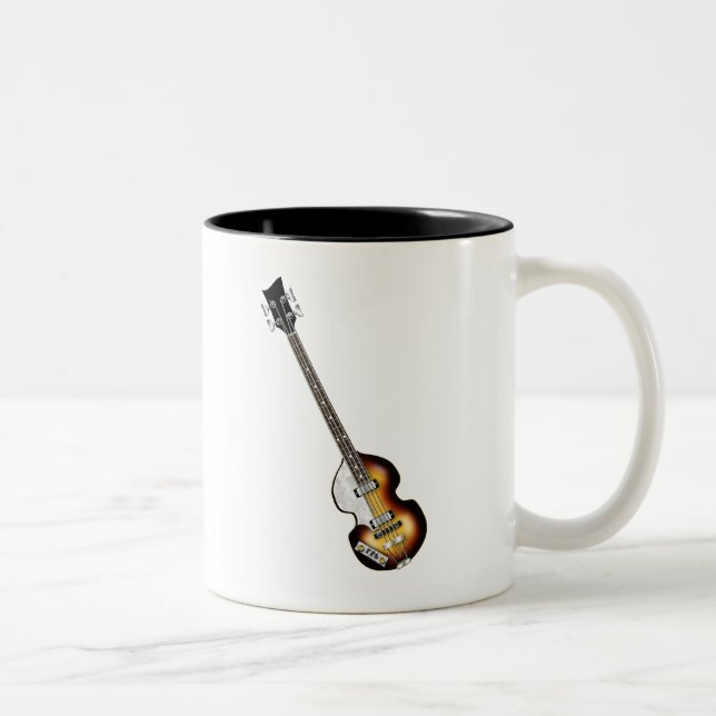 Caneca De Café Em Dois Tons Guitarra baixa do violino (Direita)