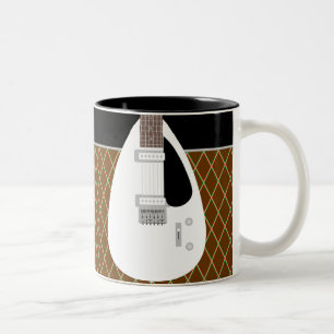 Caneca De Café Em Dois Tons Guitarra elétrica Icônica 60s Teardrop