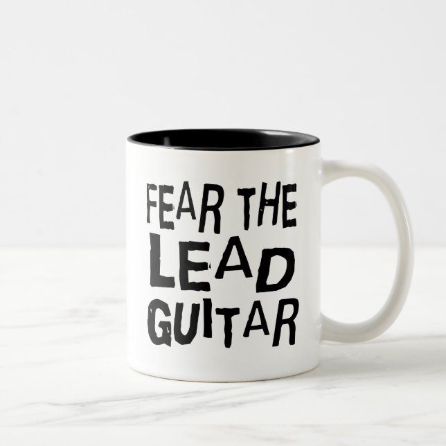 Caneca De Café Em Dois Tons Guitarra engraçada da ligação (Direita)