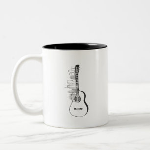 Caneca De Café Em Dois Tons Guitarra Skyline Nashville