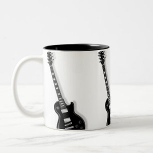 Caneca De Café Em Dois Tons Guitarra, Tumba Cerâmica de Duas Toneladas