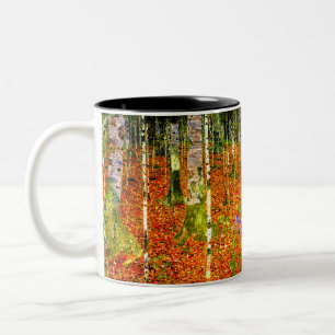 Caneca De Café Em Dois Tons Gustav Klimt Birch Trees