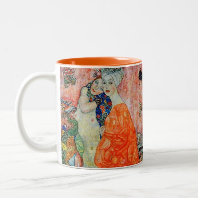 Caneca De Café Em Dois Tons Gustav Klimt - Mulheres Amigas (Esquerda)