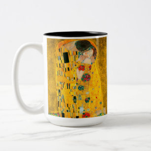 Caneca De Café Em Dois Tons Gustav Klimt O Beijo