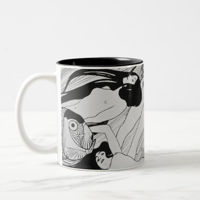 Caneca De Café Em Dois Tons Gustav Klimt - O Sangue Dos Peixes (Esquerda)