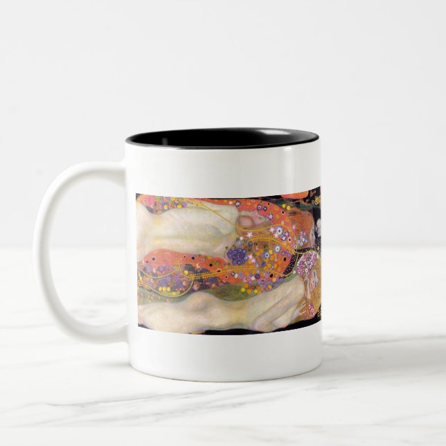 Caneca De Café Em Dois Tons Gustav Klimt's Water Serpents II famous painting (Esquerda)