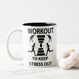 Caneca De Café Em Dois Tons Gym de Exercício de Malhação de Workout
