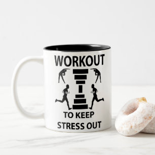 Caneca De Café Em Dois Tons Gym de Exercício de Malhação de Workout