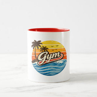 Caneca De Café Em Dois Tons Gym Retro Sunset Design