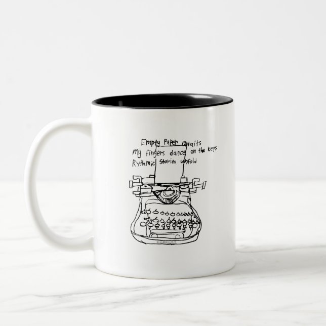 Caneca De Café Em Dois Tons Haiku (Esquerda)