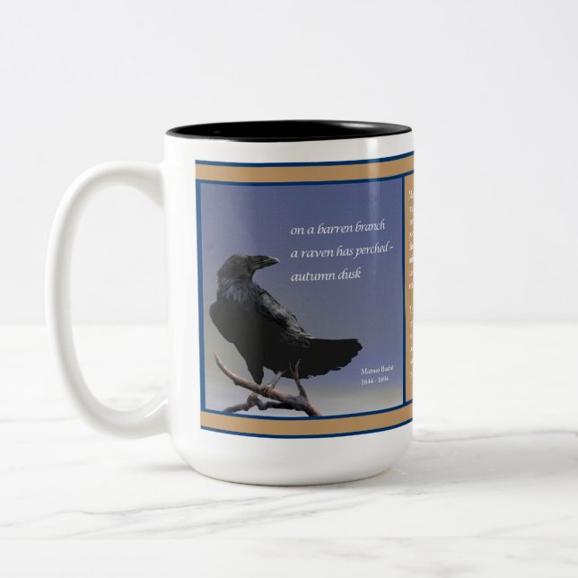Caneca De Café Em Dois Tons Haiku - Raven Autumn Dusk (Esquerda)