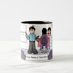 Caneca De Café Em Dois Tons Hairdresser Personalizado - Cartoon Masculino