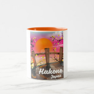 Caneca De Café Em Dois Tons Hakone japan floresce poster.