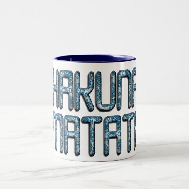 Caneca De Café Em Dois Tons Hakuna Matata 3D Art Impressão (Centro)