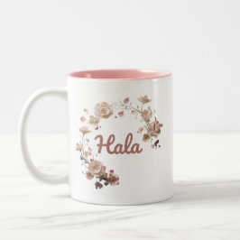 Caneca De Café Em Dois Tons Hala Floral Mug