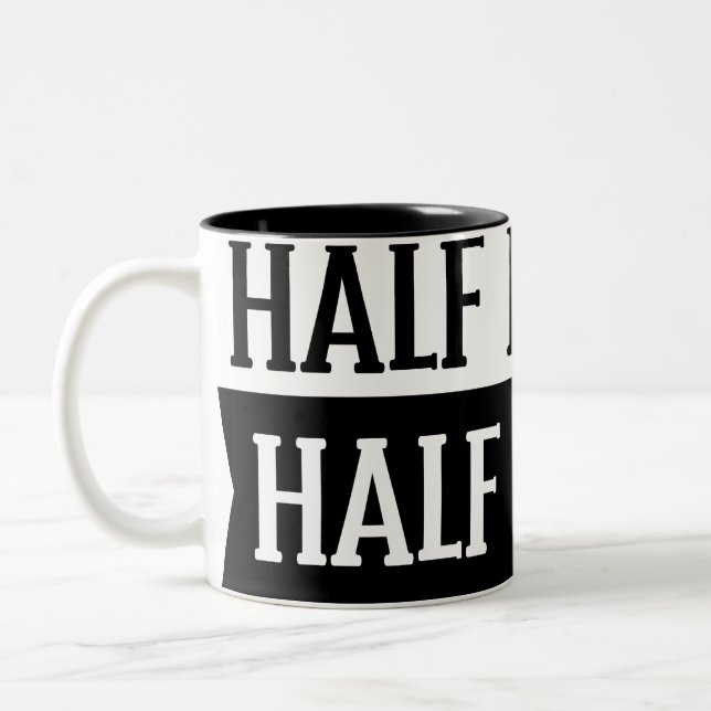 Caneca De Café Em Dois Tons Half Human Half Coffee Mug (Esquerda)
