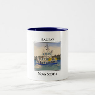 Caneca De Café Em Dois Tons Halifax Ferry Boat, Nova Escócia