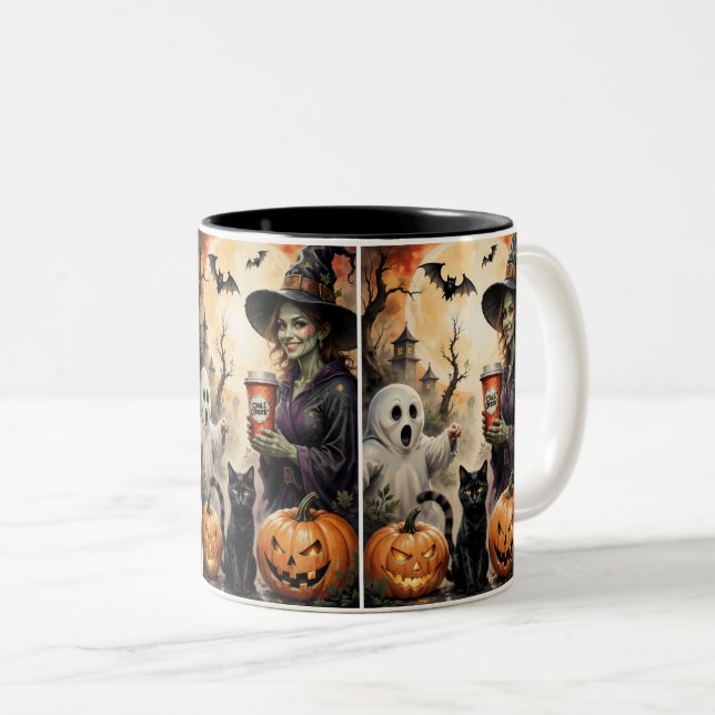 Caneca De Café Em Dois Tons Halloween (Frente Esquerda)