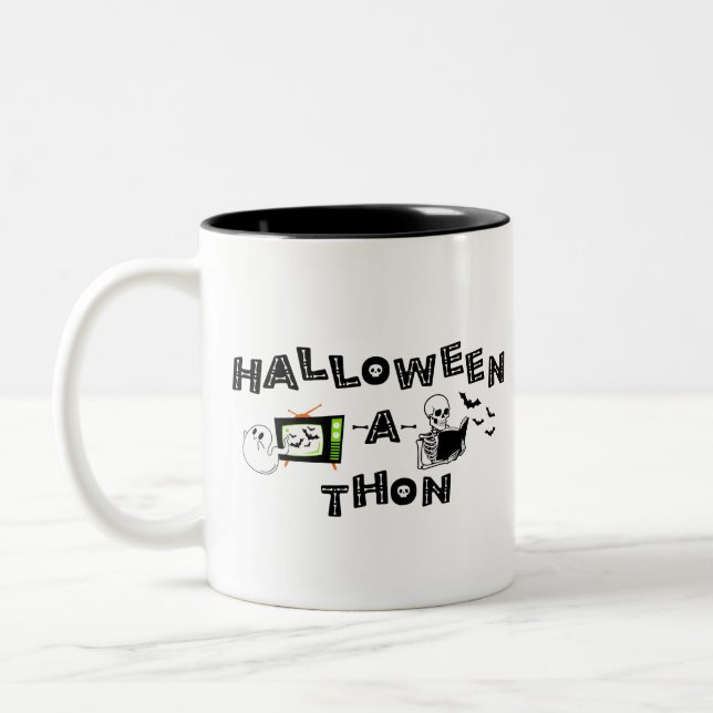 Caneca De Café Em Dois Tons Halloween-a-thon 2 Sided Mug (Esquerda)