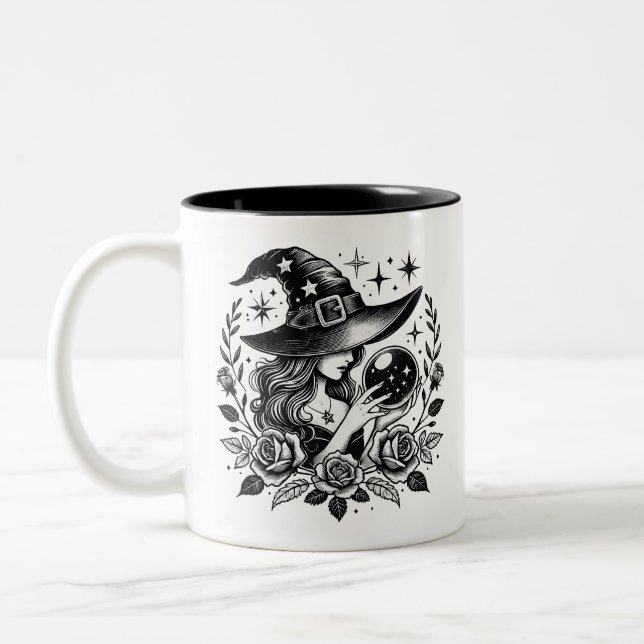 Caneca De Café Em Dois Tons Halloween Boa Bruxa (Esquerda)
