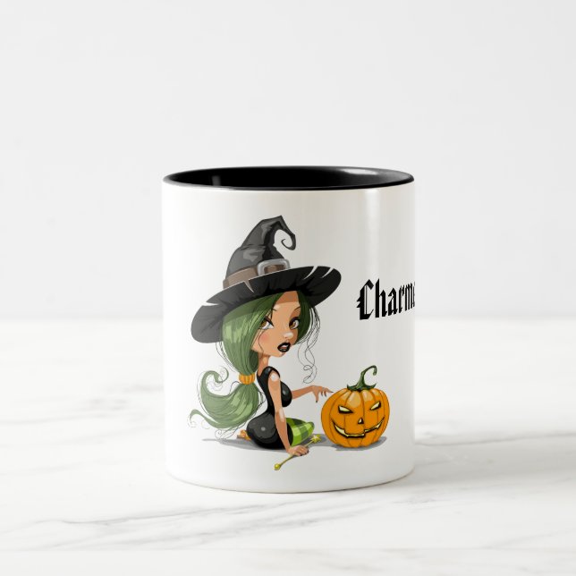 Caneca De Café Em Dois Tons Halloween Charm Witch Mug (Centro)