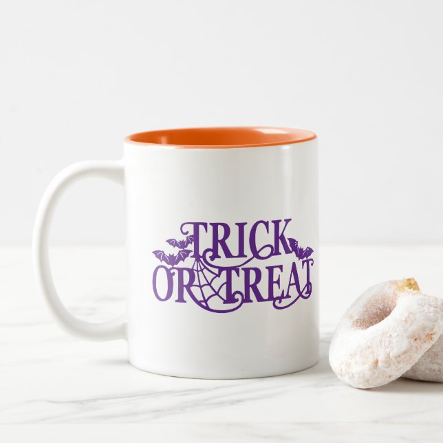 Caneca De Café Em Dois Tons Halloween Coffee Mug (Com Donut)