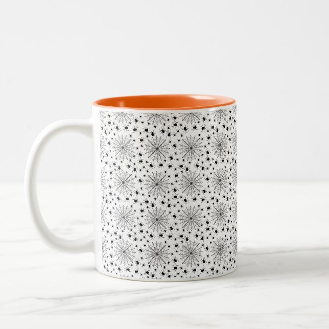 Caneca De Café Em Dois Tons Halloween com aranhas (Esquerda)