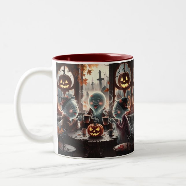 Caneca De Café Em Dois Tons Halloween de café quebrado, fantasma (Esquerda)