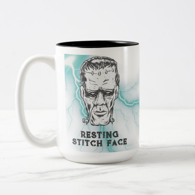 Caneca De Café Em Dois Tons Halloween Engraçado (Esquerda)